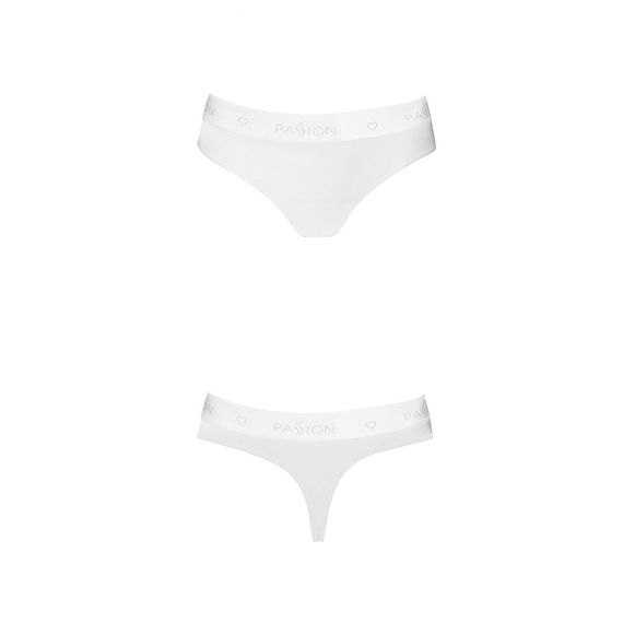 Трусики-бразиліана з бавовни Passion PS005 PANTIES M, white | Зображення 4