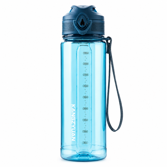 Бутылка для воды KANGZYUAN 700 мл Tritan спортивная, BPA Free, с герметичной крышкой, Голубая | Зображення 1