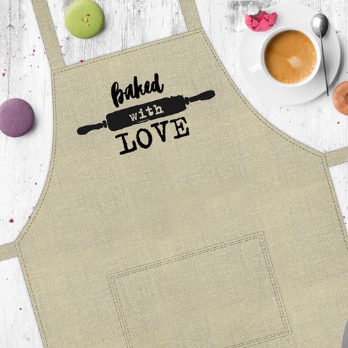 Фартук с надписью Baked with love (Пеку с любовью) (FRT_19N015)