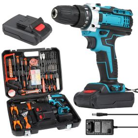 Акумуляторний шуруповерт з набором інструментів + ​​2 акумулятори, ударний шуруповерт + кейс EK-82