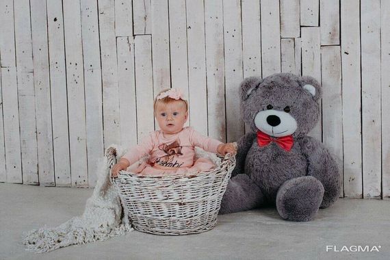 Мишка плюшевый Yarokuz Джон 110 см Серый | Зображення 3