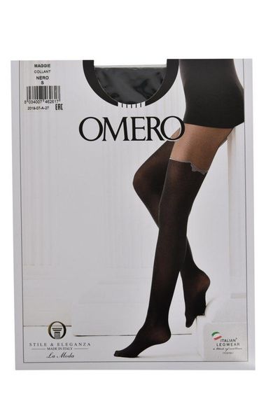 Колготи з ефектом високих гольфів Magie Collant, Omero, Italy, розміри S,M, L, колір чорний