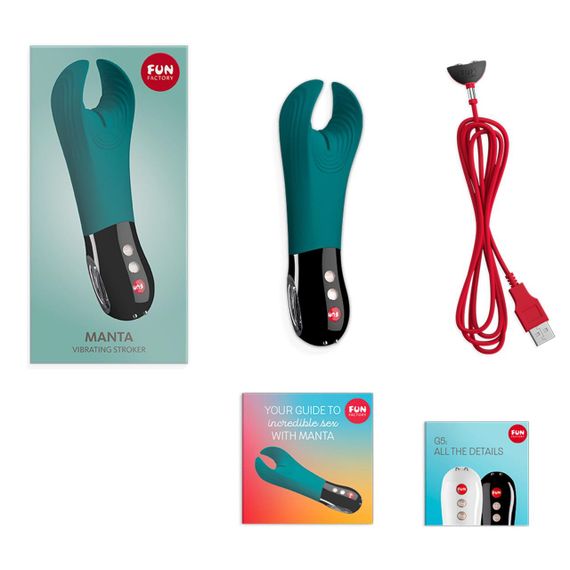 Вібратор для пеніса Fun Factory MANTA deep sea blue/black, підходить для парних ігор Sex Aura | Зображення 4