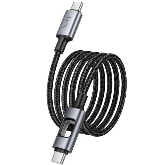 Дата кабель Hoco U144 New Type-C to Type-C 60W (1.2m) Black | Зображення 3