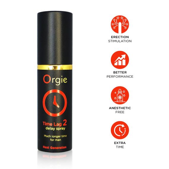 Спрей-пролонгатор Orgie Time Lag 2 Delay Spray, 10 мл, без анестетиків, з екстрактом даміани Sex Aura | Зображення 2