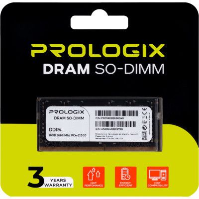 Модуль памяти для ноутбука SoDIMM DDR4 16GB 2666 MHz Prologix (PRO16GB2666D4S) | Зображення 3