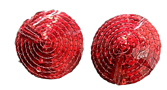 Пестиси на соски круглі Sunspice з паєтками, червоні sexstyle