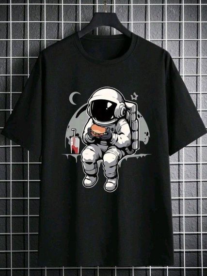 Футболка мужская с принтом повседневная M Черная