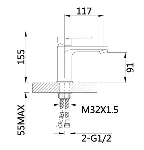 Змішувач для раковини Qtap Aries QTARI270CRM45557 | Зображення 1