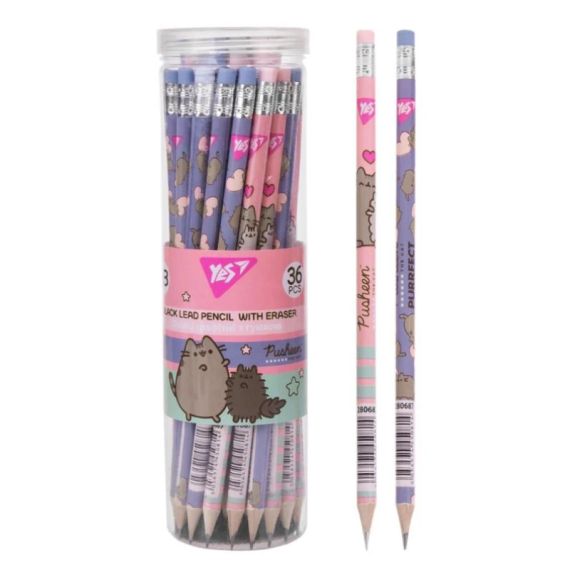 Олівець Yes Pusheen круглий з гумкою 280687 Різнокольоровий shop (5056574450814)