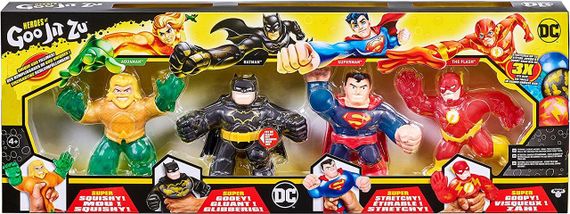 Набор Heroes of Goo Jit Zu Licensed DC 4-Pack Оригинал Герои Гуджитсу: Аквамен, Бэтмен, Супермен, Флэш | Зображення 1