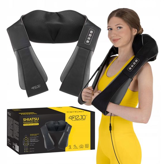 Накидка-масажер 4FIZJO Shiatsu Pro+ для шиї та спини 4FJ0564 Black/Grey (P-5907739319067)