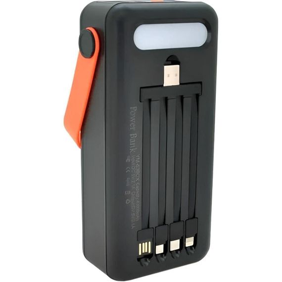 Повербанк NEW на солнечной батареи 50000 mAh c USB и встроенными кабелями PowerBank JS-635CX | Зображення 1