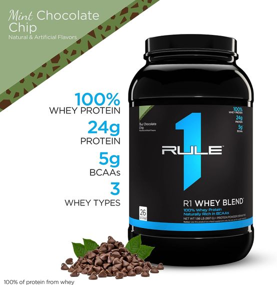 Протеїн Rule One Whey Blend  908 gram ( Mint Chocolate Chip ) | Зображення 2