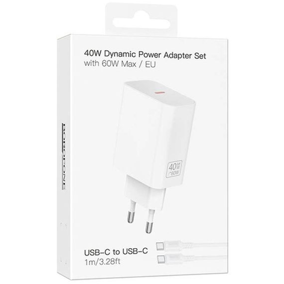 МЗП Borofone BA109A Star PD40W (1USB-C) + кабель Type-C to Type-C White | Зображення 1