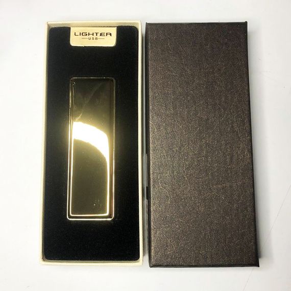 Запальничка USB в подарунковій упаковці з двома спіралями розжарювання. Колір: золотий | Зображення 1