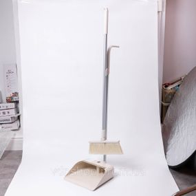 Набор веник и совок на длинной ручке для пола 25×24×100 (см) щетка веник для уборки Бежевый HP-45-15BE