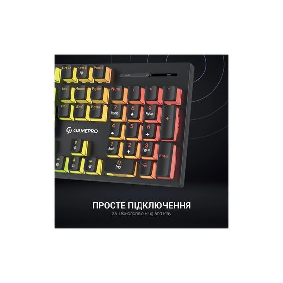 Клавіатура GamePro MK85B Blue Switch RGB USB Black (MK85B) | Зображення 6