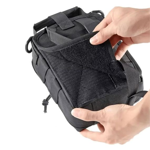 Тактическая аптечка на системе Molle (20х15х8 см), A87, Черная / Аптечный подсумок | Зображення 2