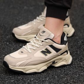 Кросівки New Balance замш/шкіра/3D сітка колір бежевий, чорний