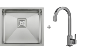 Мийка Quadro 49 Celldecor + Змішувач FKM 71 Inox 8213.401.0044