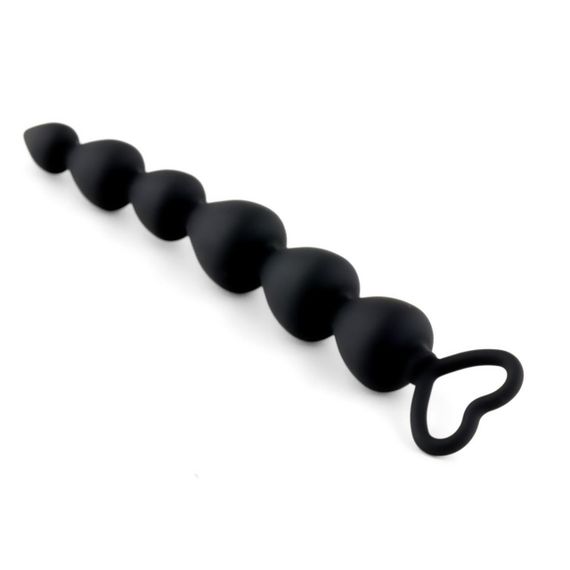 Анальний ланцюжок - Anal Beads Heart Black Sex Aura | Зображення 2