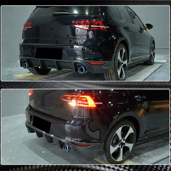 Диффузор заднего бампера V2 (для Base/GTI HB 2012-2017, Карбон) для Volkswagen Golf 7/E-Golf | Зображення 3