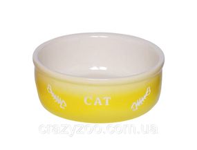 Миска для котів Nobby Cat керамічна жовта Ø 13.5x4.5 см 250 мл 82373