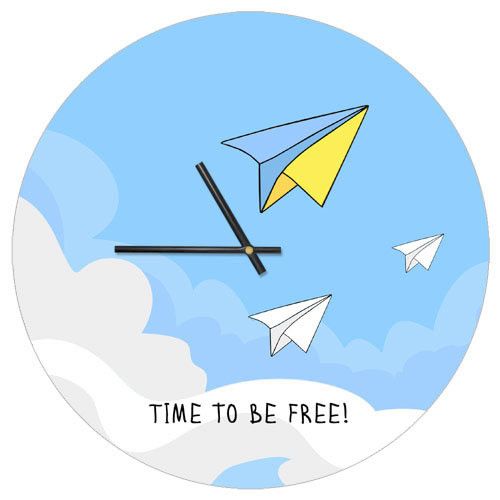 Часы настенные круглые Time to be free! 36 см (CHR_P_15M042)