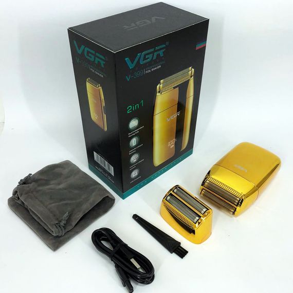 Професійний шейвер VGR V-399 GOLD, бездротова електробритва, бритва триммер для бороди | Зображення 8