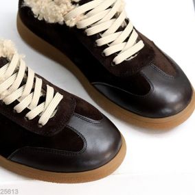 Шикарні утеплені кросівки натуральна шкіра + замша колір шоколад 40