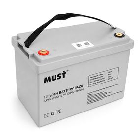 Аккумуляторная батарея Must LiFePO4 LP15-12100 12,8V 100Ah, 1,28kWh, BMS50A@4S, 6000 cycles, 339x185x218, 12kg