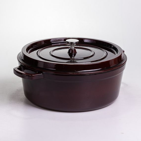 Кокотниця чавунна емальована 7,5 л, бургунді Yiwu HP-FLG-14 burgundy | Зображення 5