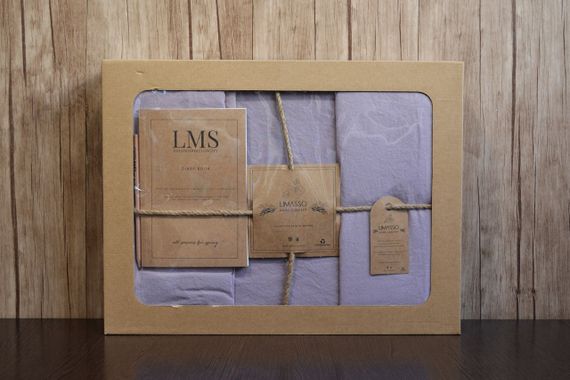 Постільна білизна Limasso Stonewashed Ranforse 200 х 220 см Natural Violet | Зображення 1