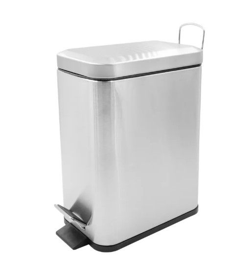 Відро для сміття Zerix Sansa-TC0105 SS Color з плавним закриттям, прямокутне, 5 л, нержавійка (ZX5893)