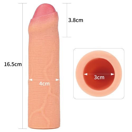 Насадка на член - Revolutionary Silicone Nature Extender Add 1.5" Flesh | Зображення 5