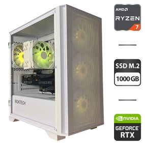 Збірка під замовлення: комп'ютер Montech Air 1000 ARGB White Tower / AMD Ryzen 7 7700 (8 (16) ядер по 3.8 - 5.3 GHz) / 32 GB DDR5 / 1000 GB SSD M.2 / nVidia GeForce RTX 5070, 12 GB GDDR7, 192-bit / 750W