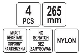 Набор скребки цикли пластмасс 265 мм 4 штуки YATO YT-0847 | Зображення 2