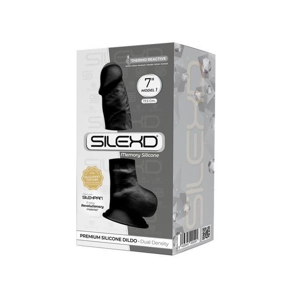 Фалоімітатор SilexD Johnny Black (MODEL 1 size 7in), двошаровий, силікон + Silexpan, діаметр 3,8см Sex Aura | Зображення 2