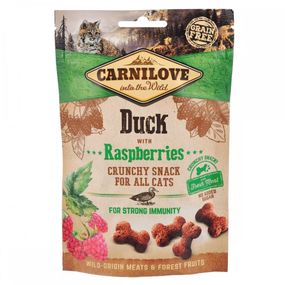 Ласощі Carnilove Cat Crunchy Snack Duck with Raspberries для котів для міцного імунітету з качкою та малиною 50 г