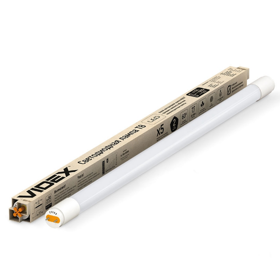 Лампа T8 9W G13 4100К 0,6м 220V матова LED Videx | Зображення 1