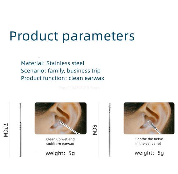 Набір для чищення вух і видалення вушної сірки із 6 інструментів Синій | Зображення 4