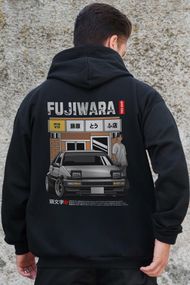 Утеплене зіп худі на флісі зіпер з принтом Fujiwara Without Kane Black