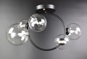 Люстра стельова на 5 лампочок 25965 Чорний 51х24х52 см.