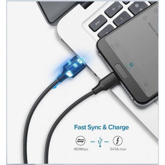 Дата кабель USB 2.0 AM to Type-C 2.0m US287 Black Ugreen (60118) | Зображення 2