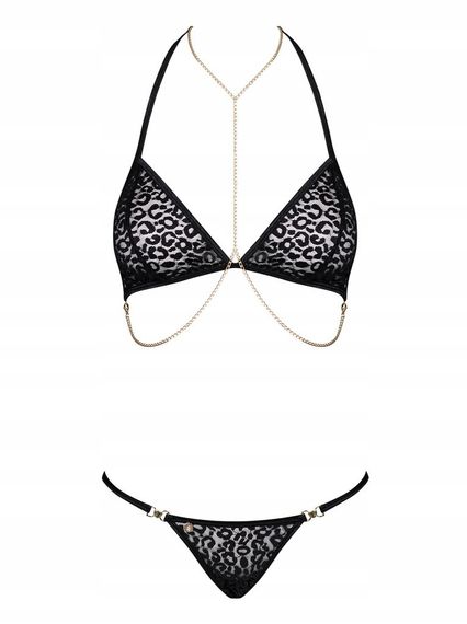 Комплект з ланцюжками Obsessive Pantheria 2-pcs set black S/M Sex Aura | Зображення 2
