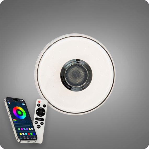 Люстра світлодіодна 517 Dlight RGB з пультом і  колонкою 45Вт Білий (02172) | Зображення 5