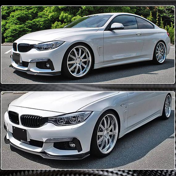 Накладка на передній бампер Lip V1 (для M-Sport, Карбон) для BMW 4 серія F-32 2012-2020 рр | Зображення 3