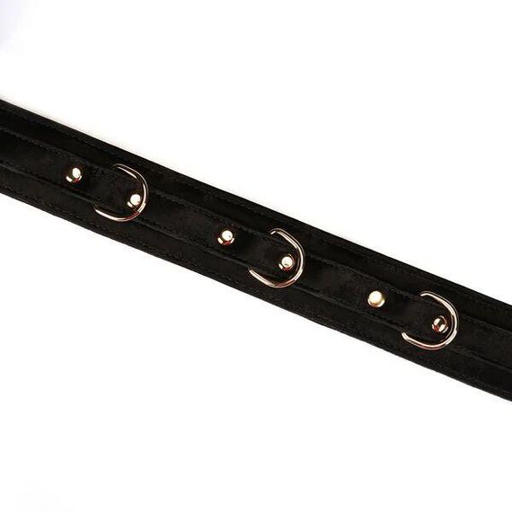 Ошейник с поводком Liebe Seele Boudoir Amor Collar with Leash Black sexstyle | Зображення 3