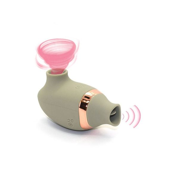 Вакуумний стимулятор клітора з функцією лизання (рухомий язичок) Sweet Em Velvet Lure, зелений USB sexstyle | Зображення 7